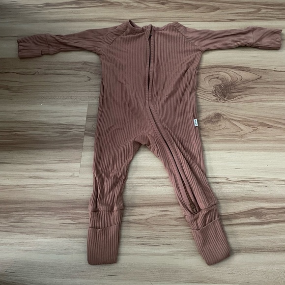 Little Sleepies Pajamas Little Sleepies Caramel Ribbed Zippy Size